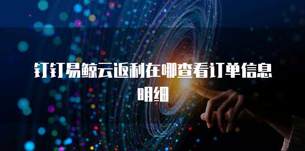 钉钉易鲸云返利在哪查看订单信息明细