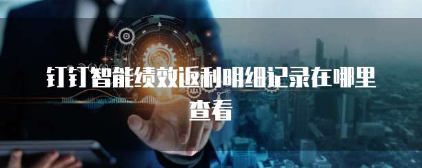 钉钉智能绩效返利明细记录在哪里查看