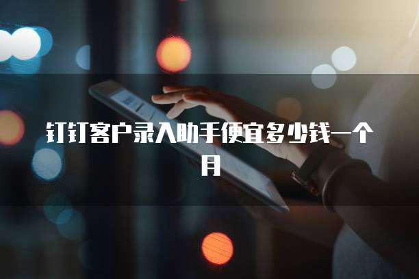 钉钉客户录入助手便宜多少钱一个月