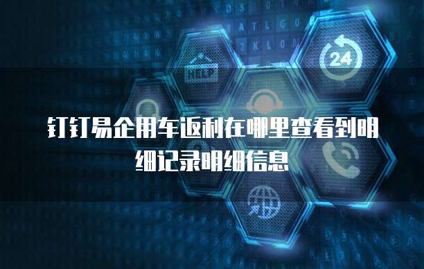 钉钉易企用车返利在哪里查看到明细记录明细信息