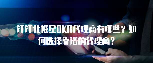 钉钉北极星OKR代理商有哪些？如何选择靠谱的代理商？