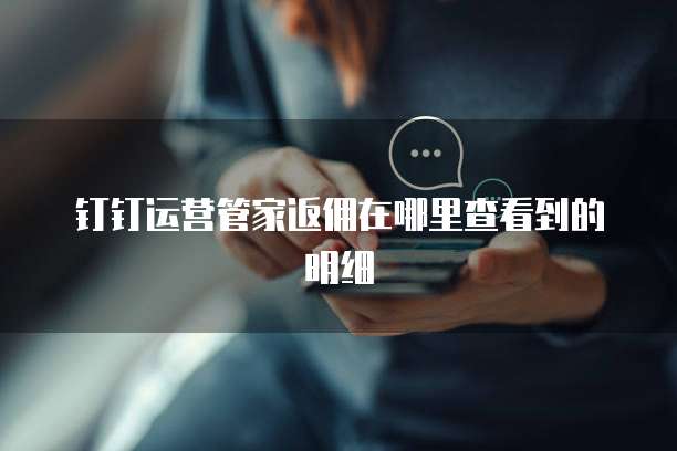 钉钉运营管家返佣在哪里查看到的明细
