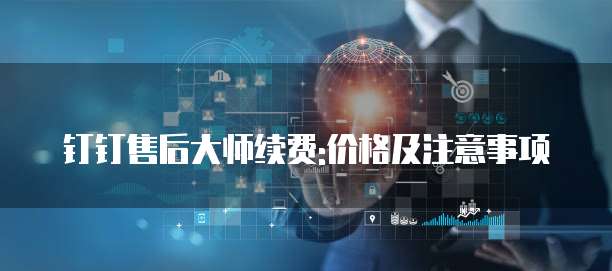 钉钉售后大师续费:价格及注意事项