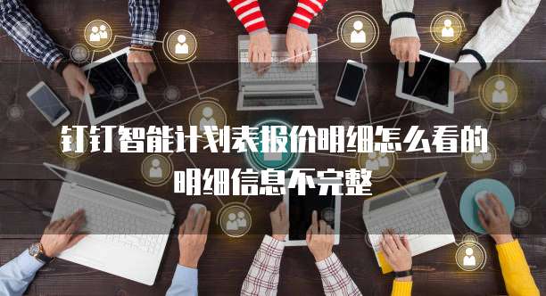 钉钉智能计划表报价明细怎么看的明细信息不完整