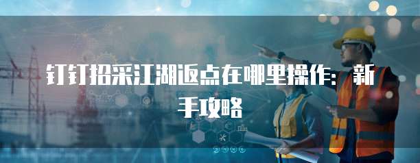钉钉招采江湖返点在哪里操作：新手攻略