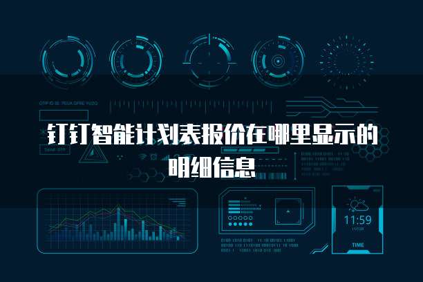 钉钉智能计划表报价在哪里显示的明细信息