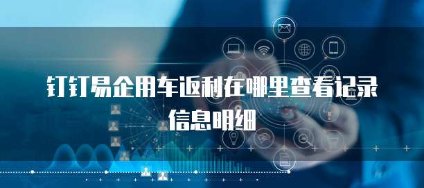 钉钉易企用车返利在哪里查看记录信息明细