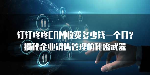 钉钉咚咚CRM收费多少钱一个月？揭秘企业销售管理的秘密武器