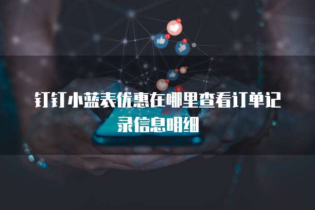 钉钉小蓝表优惠在哪里查看订单记录信息明细