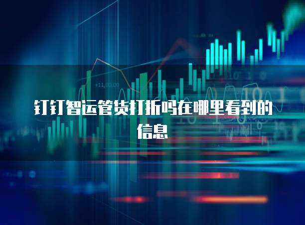 钉钉智运管货打折吗在哪里看到的信息