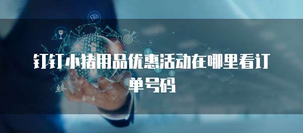 钉钉小猪用品优惠活动在哪里看订单号码