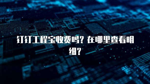 钉钉工程宝收费吗？在哪里查看明细？