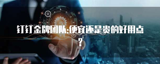 钉钉金牌团队:便宜还是贵的好用点?