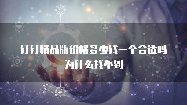 钉钉精品版价格多少钱一个合适吗为什么找不到