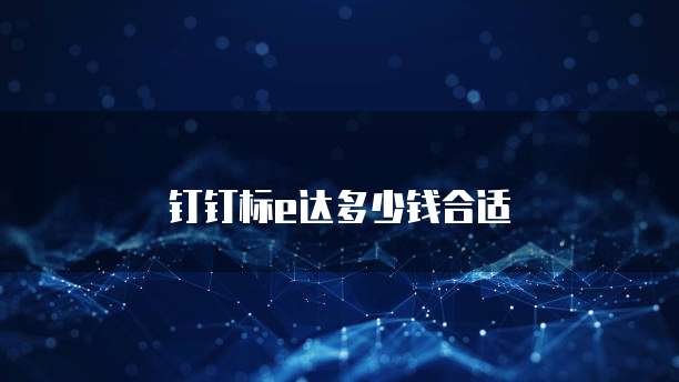 钉钉标e达多少钱合适