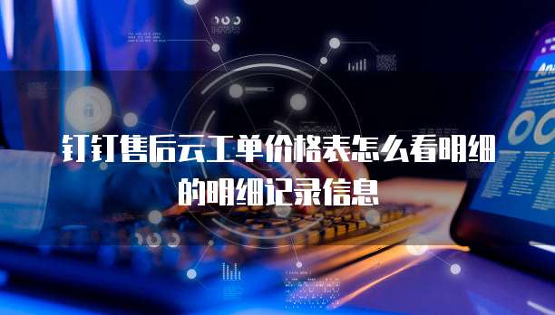 钉钉售后云工单价格表怎么看明细的明细记录信息
