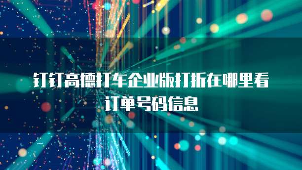 钉钉高德打车企业版打折在哪里看订单号码信息