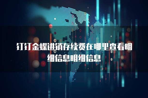 钉钉金蝶进销存续费在哪里查看明细信息明细信息
