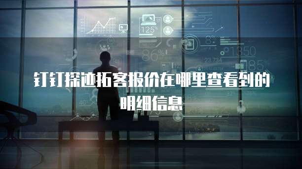 钉钉探迹拓客报价在哪里查看到的明细信息