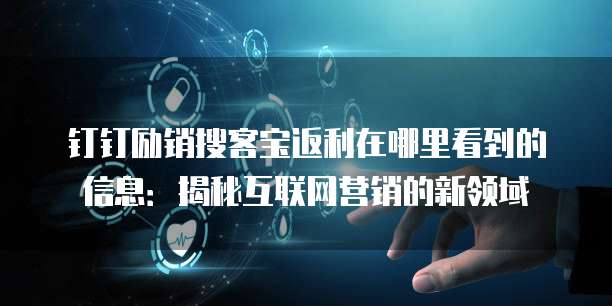 钉钉励销搜客宝返利在哪里看到的信息:揭秘互联网营销的新领域