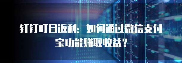 钉钉盯目返利：如何通过微信支付宝功能赚取收益？