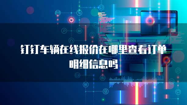 钉钉车辆在线报价在哪里查看订单明细信息吗