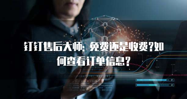 钉钉售后大师: 免费还是收费?如何查看订单信息?