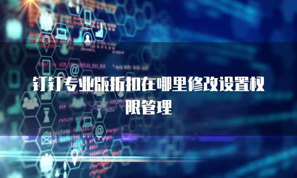 钉钉专业版折扣在哪里修改设置权限管理