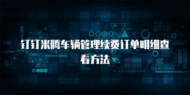 钉钉米腾车辆管理续费订单明细查看方法