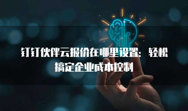 钉钉伙伴云报价在哪里设置：轻松搞定企业成本控制
