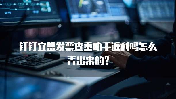 钉钉宜盟发票查重助手返利吗怎么弄出来的？
