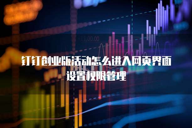 钉钉创业版活动怎么进入网页界面设置权限管理