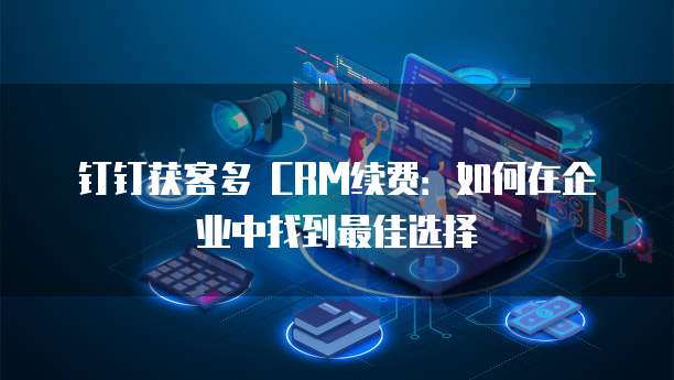 钉钉获客多 CRM续费:如何在企业中找到最佳选择