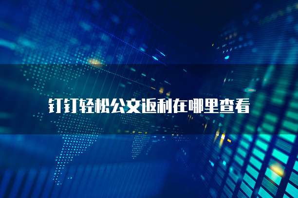 钉钉轻松公文返利在哪里查看