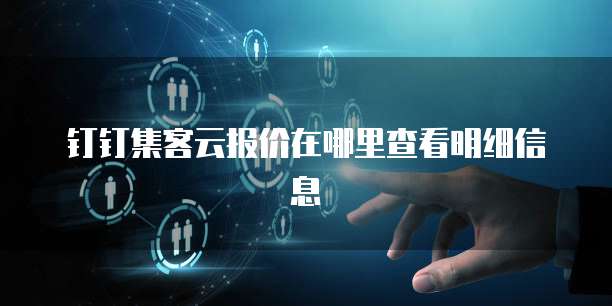 钉钉集客云报价在哪里查看明细信息
