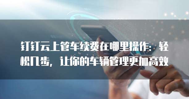 钉钉云上管车续费在哪里操作:轻松几步,让你的车辆管理更加高效