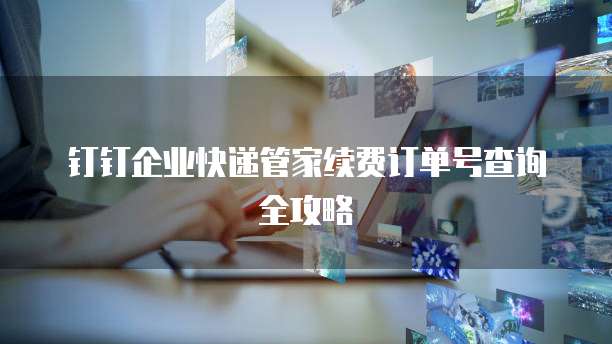 钉钉企业快递管家续费订单号查询全攻略