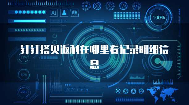 钉钉搭贝返利在哪里看记录明细信息