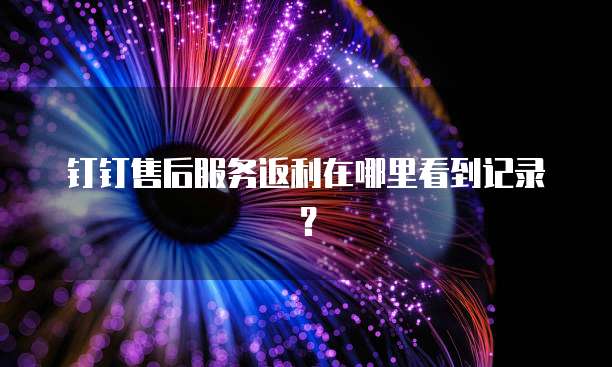 钉钉售后服务返利在哪里看到记录？