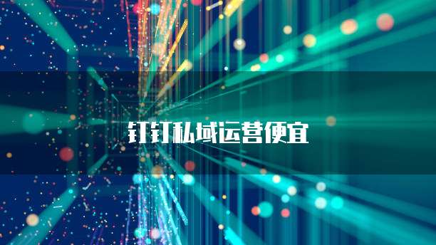 钉钉私域运营便宜