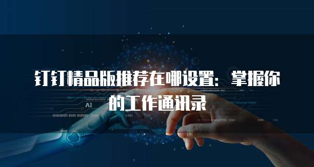 钉钉精品版推荐在哪设置：掌握你的工作通讯录
