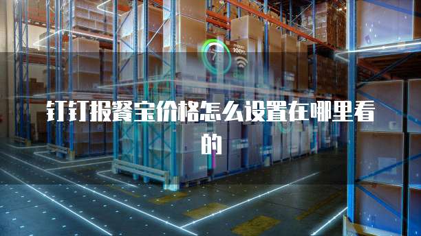 钉钉报餐宝价格怎么设置在哪里看的