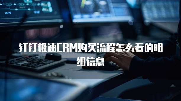钉钉极速CRM购买流程怎么看的明细信息