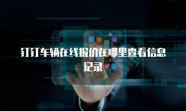 钉钉车辆在线报价在哪里查看信息记录