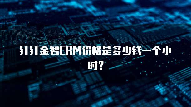钉钉金智CRM价格是多少钱一个小时？