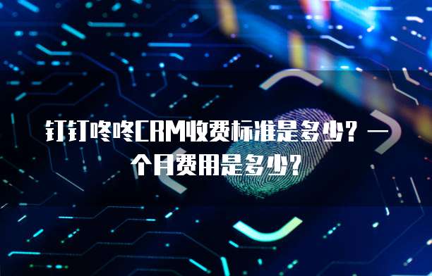 钉钉咚咚CRM收费标准是多少?一个月费用是多少?