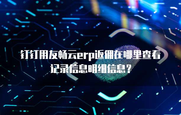 钉钉用友畅云erp返佣在哪里查看记录信息明细信息？