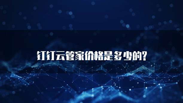 钉钉云管家价格是多少的?