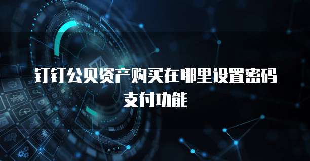钉钉公贝资产购买在哪里设置密码支付功能