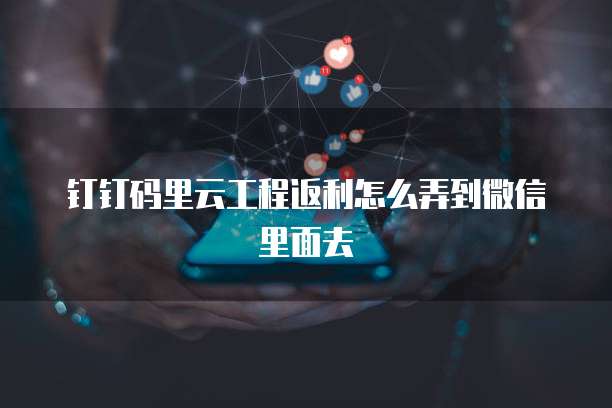 钉钉码里云工程返利怎么弄到微信里面去